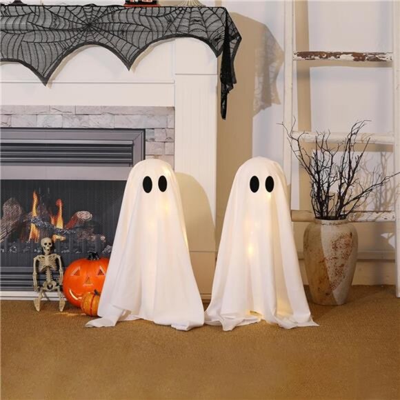 Halloween Decorations -2 Packs Spooky Ghosts with String Lights-Scary Ghost - Picture 4 of 7